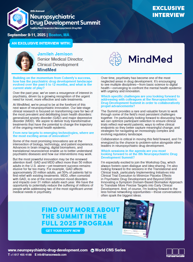 Mind Medicine Exclusive interview on Cobeny and Bristol Myers Squibb, Neuropsychiatric Drug Development Conference Mind Medicine Exclusive interview on Cobeny and Bristol Myers Squibb, Neuropsychiatric Drug Development Conference